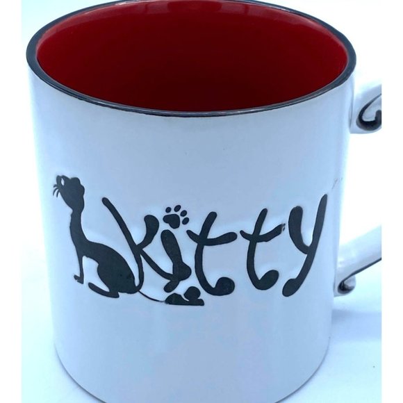 Spectrum Designz Stoneware Kitty Mug/16 oz Red Interior /Large/ - Picture 1 of 6